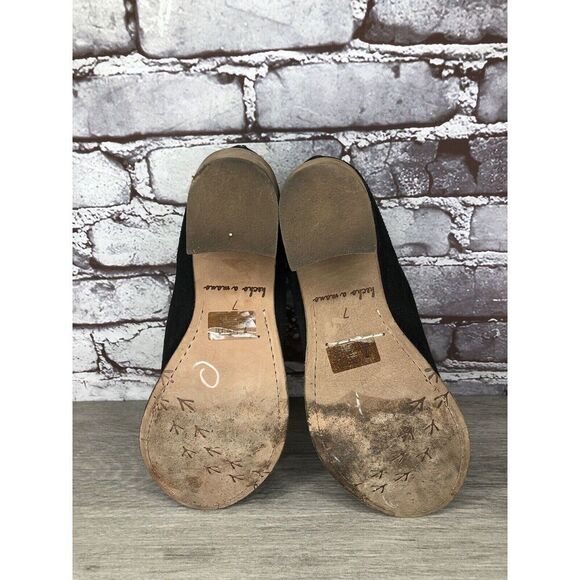 BEEK Falcon Black Suede Leather Back Zip Stacked Heel Booties Women’s 7M US/38EU - Picture 6 of 16